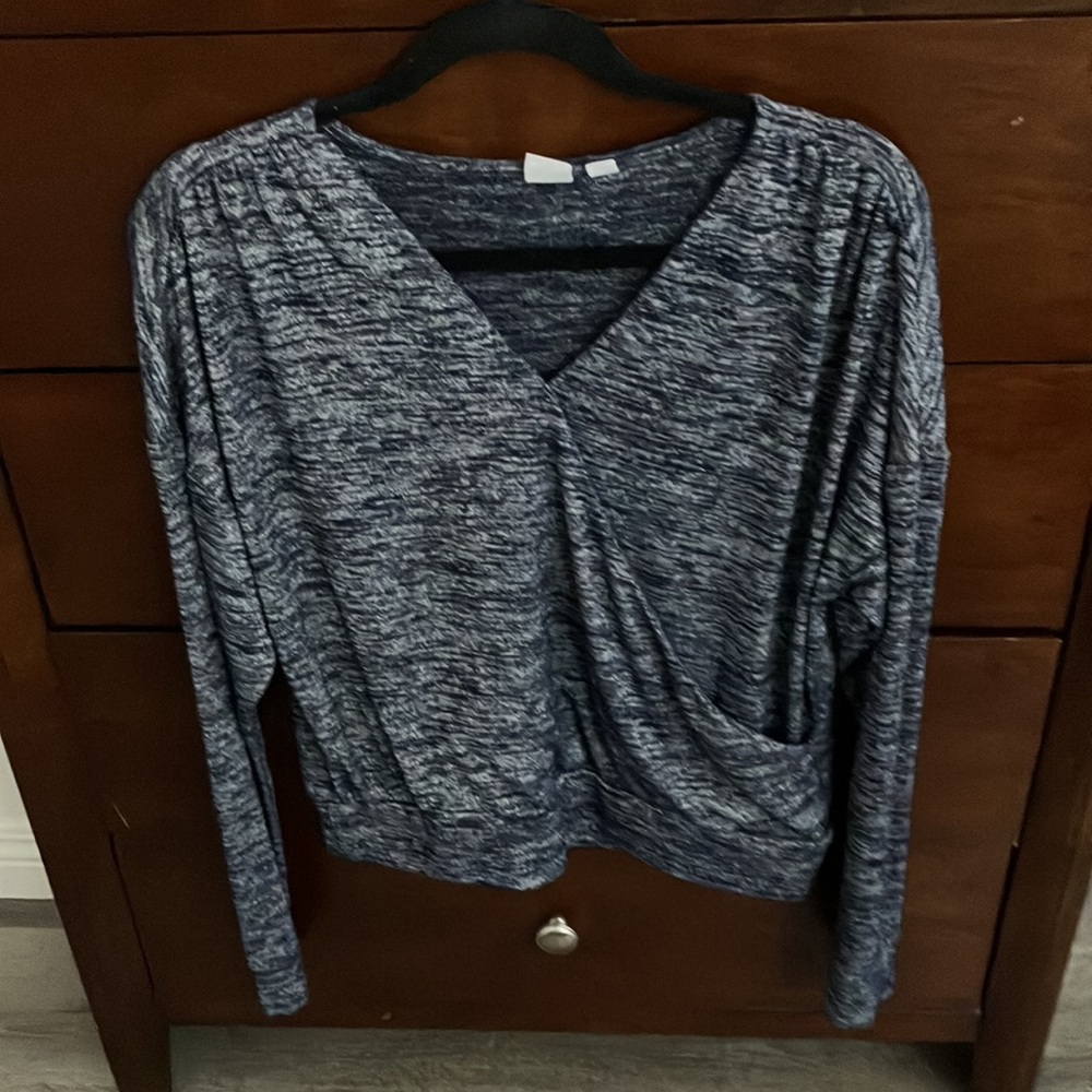 Y2k GAP BLUE TOP SLEEVES BLOUSE SIZE M
